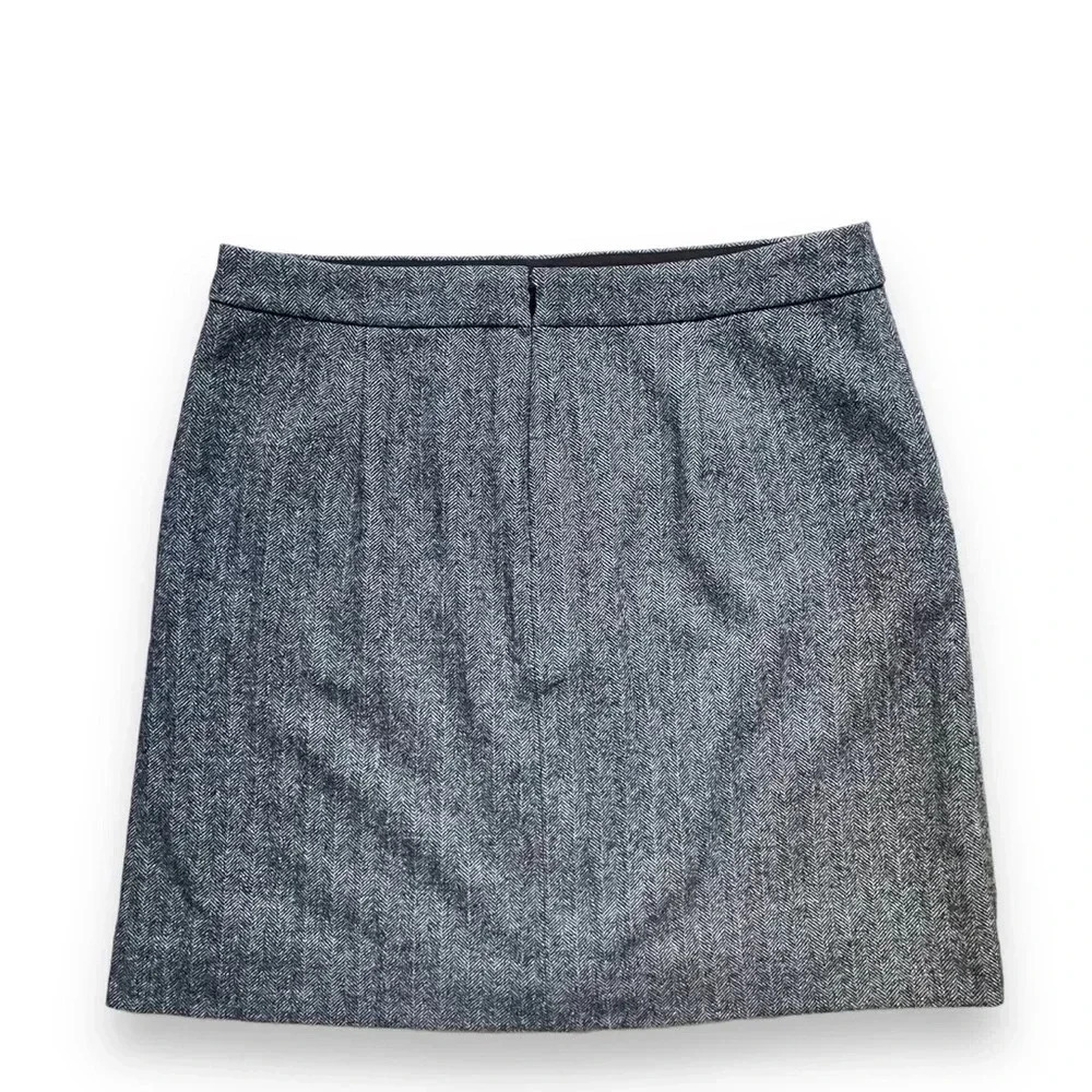 NWT J.Crew Herringbone Wool-Blend Button Front Sk… - image 4